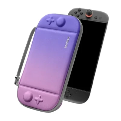 Abbildung von tomtoc Slim Tasche Kompatibel mit Nintendo Switch 2 (2025), Geruchlose Filz Ultradünn Carry Case für Konsole und 12 Spiele, Harte Schutzhülle Tragetasche Original Patent Militärstandard Schutz