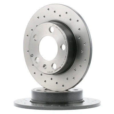 Abbildung von BREMBO XTRA LINE 08.7165.1X Bremsscheibe 230 9 5 gelocht, voll beschichtet mit Schrauben SEAT: Ibiza 4 Sportcoupe, ST, kfzteile,