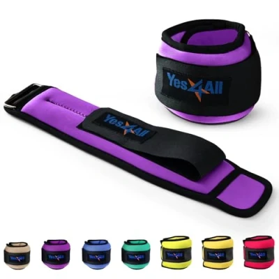 Abbildung von Yes4All 09SM Neopren Gewichtsmanschetten, 1,4 KG Paar = 2 * 0,7 KG, Lila