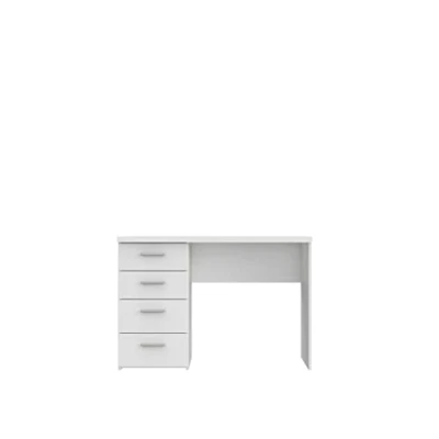 Abbildung von FORTE Net 106 Schreibtisch mit 4 Schubladen, Holzwerkstoff, Weiß matt, B x H T: 110 76.5 60 cm