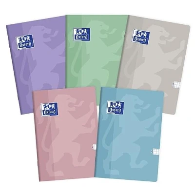 Abbildung von Oxford Touch Schulheft A6, 48 Blätter, kariert, 10 Stück Packung, Farbenmix