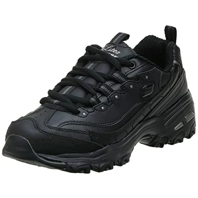 Abbildung von Skechers Damen D&#039;lites Fresh Start Sneaker, Schwarz Silberfarben, 36 EU
