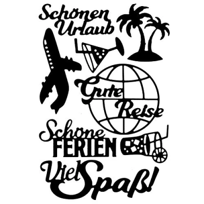 Abbildung von Ideen mit Herz Stanz Schablonen Schriften Stanzformen Urlaub &amp; Ferien Karten Design Präge Schablone für Stanzmaschine 8 Stück