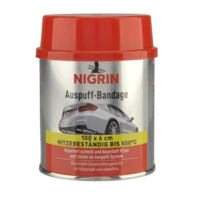 Abbildung von NIGRIN Auspuff Bandage 100 cm, asbestfrei, repariert schnell und dauerhaft Risse Löcher, 200 g
