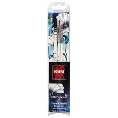 Abbildung von KUM 5146816 Künstlerpinsel Set 3 teilig, handgemalt Floral Classics Brush