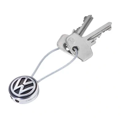 Abbildung von TROIKA Schlüsselanhänger VW Logo LOOP VOLKSWAGEN Drahtschlaufe Emaille, Metallguss verchromt schwarz, silberfarben