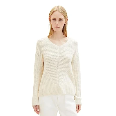 Abbildung von TOM Tailor Strickpullover, Damen, Größe: XL, Soft beige solid
