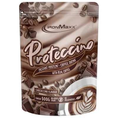 Abbildung von IronMaxx Proteccino Chocolate 500g Beutel Protein Kaffee mit echtem Extrakt und Koffein Ohne Zuckerzusatz Konservierungsstoffe