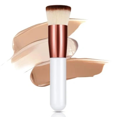 Abbildung von GlasFlength Foundation Pinsel, Make Up Pinsel Großer Schminkpinsel Kosmetikpinsel Dichte Synthetischer Kabuki zum Verbergen Festlegen Auftragen Ideal für Cremige Flüssige (Weiß)