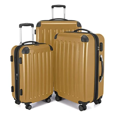 Abbildung von Hauptstadtkoffer Alex 3er Kofferset, TSA, Trolley Set, Rollkoffer, Reisekoffer, (S, M &amp; L), Herbstgold