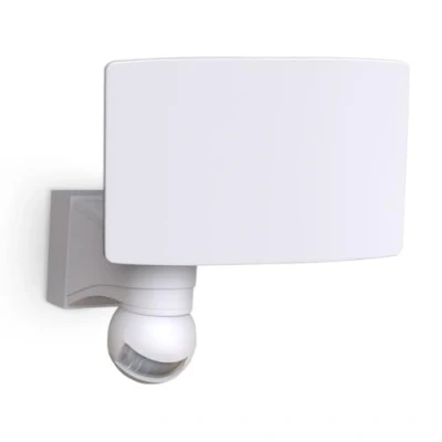 Abbildung von B.K.Licht Aussenlampe mit Bewegungsmelder, Dämmerungssensor, schwenkbar, Wandlampe, Wandleuchte aussen, LED Strahler außen, Außenleuchte, Außenwandleuchten, Außenbeleuchtung, 21,7x17,6x18 cm, Weiß