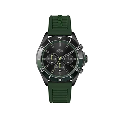 Abbildung von Lacoste Chronograph Quarz Uhr für Herren mit Grünes Silikonarmband 2011153