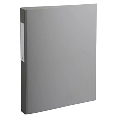 Abbildung von Exacompta 54384E Ringbuch 2 Ringe Füllhöhe 25mm, Rücken 40mm, aufgeklebtes Rückenschild, für DIN A4 Kunststoffbezug aussen und innen, grau