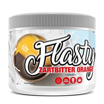 Abbildung von Flasty Geschmackspulver (Zartbitter Orange) 1 x 250g Kalorienarmes Flavour Pulver mit &#039;Nur 5 kcal pro Portion&#039; bringt es Leben in deinen Quark, Joghurt und vielem mehr.