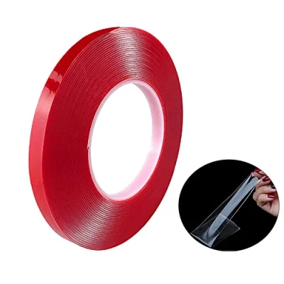 Abbildung von QitinDasen 10m X 10mm Premium Heavy Duty Doppelseitig Acryl Klebeband, Transparent Montage Klebeband Rolle, Wasserdicht, Hitzebeständig, Abnehmbar (Dick 1mm)
