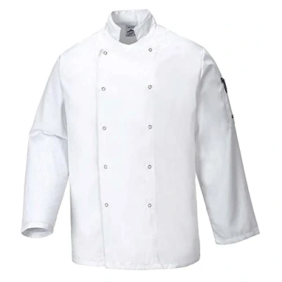 Abbildung von Portwest Suffolk Kochjacke, Größe: S, Farbe: Weiß, C833WHRS