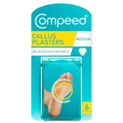 Abbildung von Compeed Hornhautpflaster Medium Hydrokolloid Pflaster gegen starke Hornhaut an den Füßen, 6er Pack(Verpackung kann variieren)
