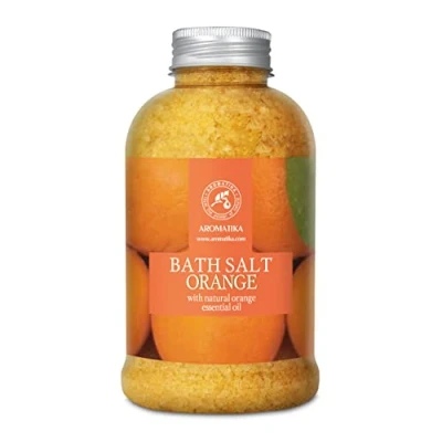 Abbildung von Badesalz mit Natürlichem Ätherischen Orangenöl 600g Meersalz am Besten für Guten Schlaf Stressabbau Beauty Baden Körperpflege Wellness Schönheit Entspannung Aromatherapie Spa