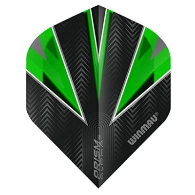Abbildung von WINMAU Prism Alpha Black &amp; Green Extra Dicke Dart Flights 1 Sätze pro Packung (3 insgesamt)