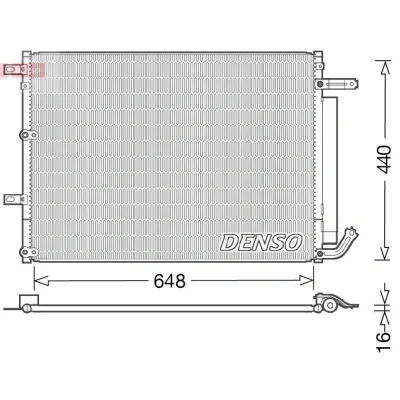 Abbildung von DENSO DCN06018 Klimakondensator mit Trockner 608x453.7x16 R 134a 608