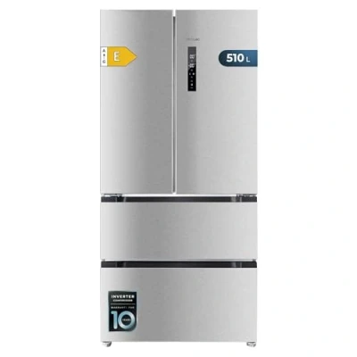 Abbildung von Cecotec Kühlschrank für Französische Tür, Edelstahl, 510 Liter, Bolero CoolMarket FD Inox E. 183 cm hoch, 84 breit, Invertermotor, Fast Cooling und Freezing, MultiAirFlow, Total NoRost