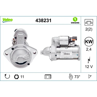 Abbildung von VALEO NEW ORIGINAL PART 438231 Anlasser 12 2,4 11 VOLKSWAGEN: Crafter 30 50 Van, 35 Minibus