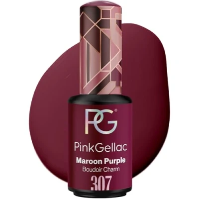 Abbildung von Pink Gellac UV Nagellack 307 Maroon Purple 8 ml Shellac Lila Einfache Anwendung Gel Nail Polish für 14 Tage Salonqualität Made in Holland