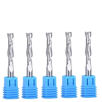 Abbildung von CNC fräser,schaftfräser,fräser 6mm schaft,6mm Schnittdurchmesser,32mm Schnittlänge, Upcut 2 Flöten Router Bit zum Schneiden von Holz,Packung 5