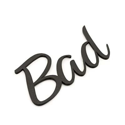 Abbildung von Bad Türschild Badezimmer WC Toiletten Schriftzüge Gästetoilette Toilettenschild Schwarz