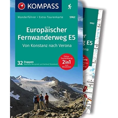 Abbildung von KOMPASS Wanderführer Europäischer Fernwanderweg E5, Von Konstanz nach Verona, 32 Etappen mit Extra Tourenkarte: GPS Daten zum Download