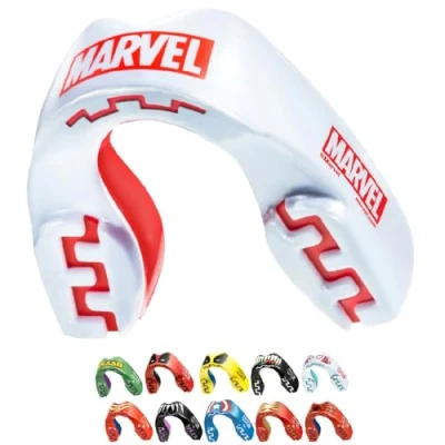 Abbildung von Marvel Logo Sport Zahnschutz Erwachsene und Kinder Mundschutz Für alle Vollkontakt Sportarten einschließlich Rugby, MMA, Kampfsport, Kickboxen, Judo, Hockey &amp; Boxe