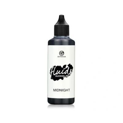 Abbildung von Octopus 100 ml Fluids Alcohol Ink MIDNIGHT, Alkohol Ink, Alkoholtinte für Fluid Art, Resin Art und Epoxidharz, schwarz