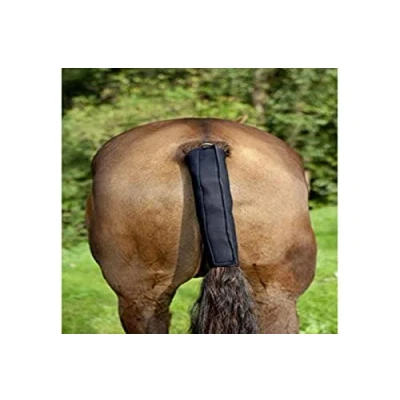 Abbildung von PFIFF 005048 Schweifschoner, Schoner für Schweif, Pferdeschweif, abwaschbarer Kautschuk, mit Befestigungsring, Schwarz