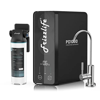 Abbildung von Frizzlife RO Umkehrosmose Wasserfiltersystem 1000 GPD schneller Durchfluss, tanklos, reduziert TDS, alkalischen Mineral PH, Haushalt und kommerzielle Nutzung, EU Tech Support, PD1000 TAM4