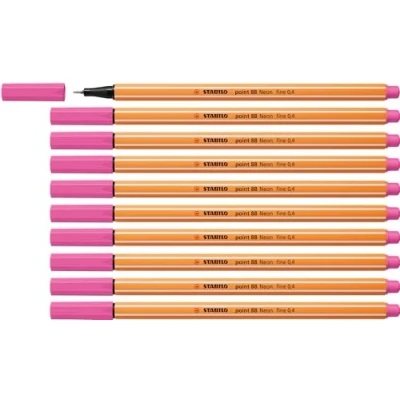 Abbildung von Fineliner STABILO point 88 10er Pack Neonfarbe, leuchtfarbenrosa