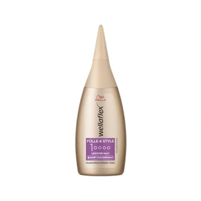 Abbildung von Wellaflex Fülle &amp; Style Haarverdichtendes Tonic Sofortiges Volumen und Ansatzlift sich dichter anfühlendes Haar Sanft zur Kopfhaut, dermatologisch getestet Vegane Formel Haltegrad 1 100ml