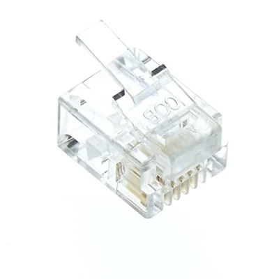 Abbildung von Keple Stecker, 6P4C, RJ11, modularer Telefonstecker Stecker für Telefonkabel, kompatibel mit Voll und Litzendraht, Flachkabel Buchsenadapter, Crimp End Crimper, klarer 10 Stück