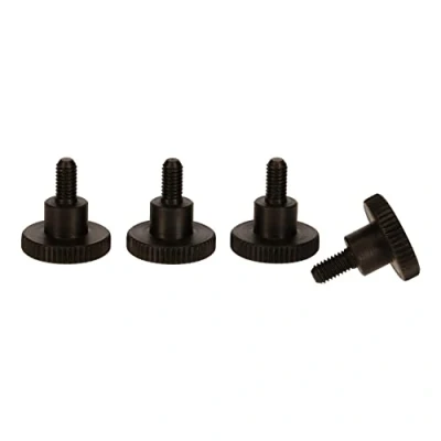 Abbildung von Precisiongeek Schwarz Stahl Ansatzschraube Rändelschrauben DIN 464 M4 x 8mm (4 Stück)