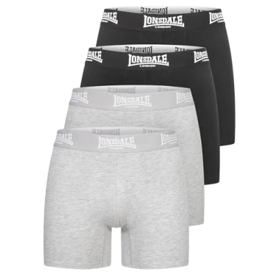Abbildung von Lonsdale Herren Boxershorts 4er Pack East CHALLOW, Black/Marl Grey, 3XL