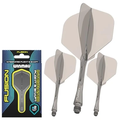 Abbildung von WINMAU Fusion Dunkelgrau Mittelstufe Integriertes Dart Flug und Schaftsystem 1 Set pro Packung (insgesamt 3 Schäfte)