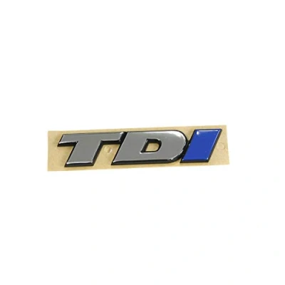 Abbildung von Volkswagen Schriftzug TDI Heckklappe Emblem Logo, chrom/blau
