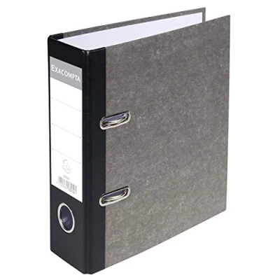 Abbildung von Exacompta 53210E Ordner Wolkenmarmor. 7 cm breit DIN A5 hoch schwarzer Rücken Ringordner Aktenordner Briefordner Büroordner Pappordner