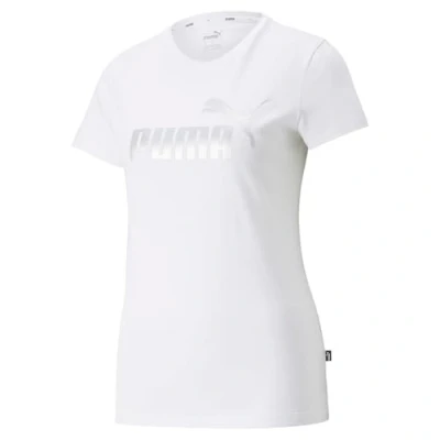 Abbildung von Puma LOGO Tshirt print, Damen, Größe: Medium, White/silver