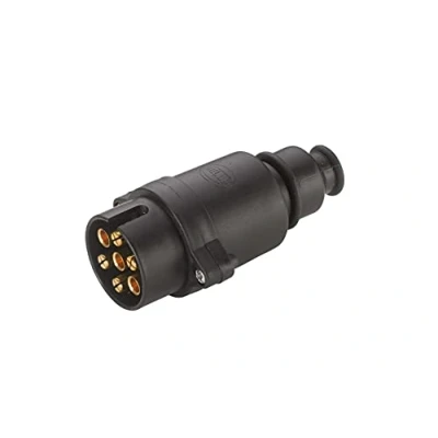 Abbildung von HELLA Stecker 12V 7 polig Stecker: Flachstecker Länge: 82mm schwarz DIN/ISO: 1724 N Typ Menge: 25 8JA 001 930 041