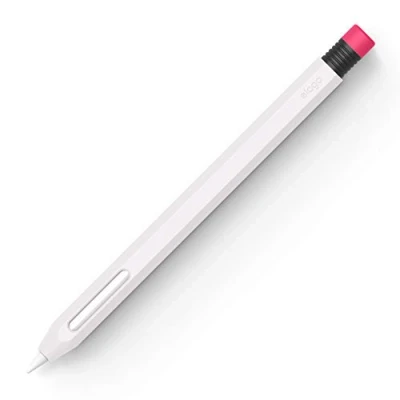 Abbildung von elago Klassische Hülle kompatibel mit Apple Pencil 2nd Gen Klassisches Design, magnetischem Laden und Dual Tap (Lesen Sie die Installationsanweisungen Weiß)