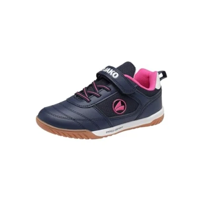 Abbildung von JAKO Winger Unisex Fußballschuh Halle für Kinder, Größe: 35, Dark navy/daisy pink Schuhe