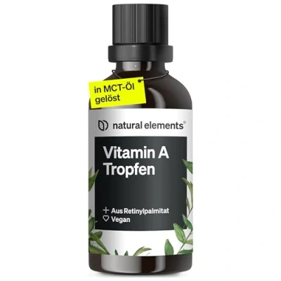 Abbildung von Vitamin A Tropfen 50 ml (Retinylpalmitat) in MCT Kokosöl gelöst vegan, hochdosiert, ohne unnötige Zusätze Deutschland produziert &amp; laborgeprüft