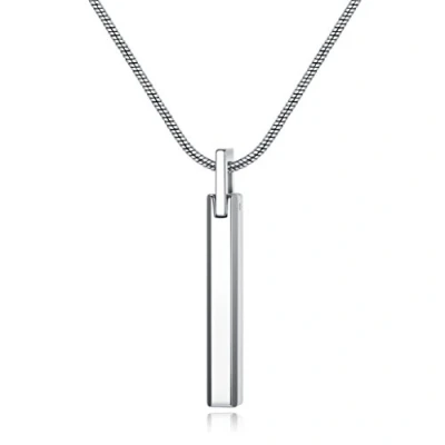Abbildung von COAI Geschenkideen Herren Lange Halskette aus Wolfram Stahl Bar Necklace Rechteck Anhänger 60cm
