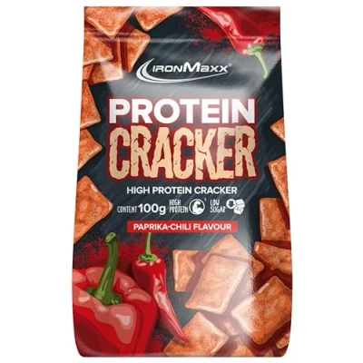 Abbildung von IronMaxx Protein Cracker Paprika Chilli 100g Knuspriger und zuckerarmer Snack mit 21% Eiweiß Gebacken nicht frittiert