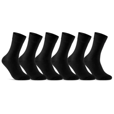 Abbildung von 6 12 24 Paar Socken Herren Damen Schwarz Baumwolle Business 10700 (Schwarz 39 42)